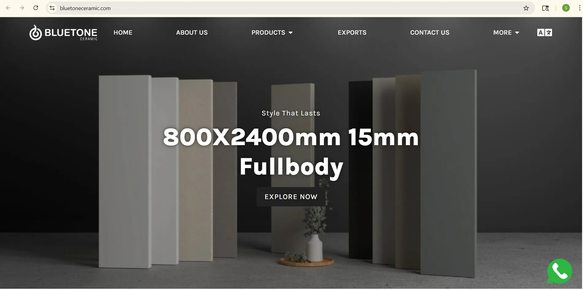 Bluetone Ceramic website preview